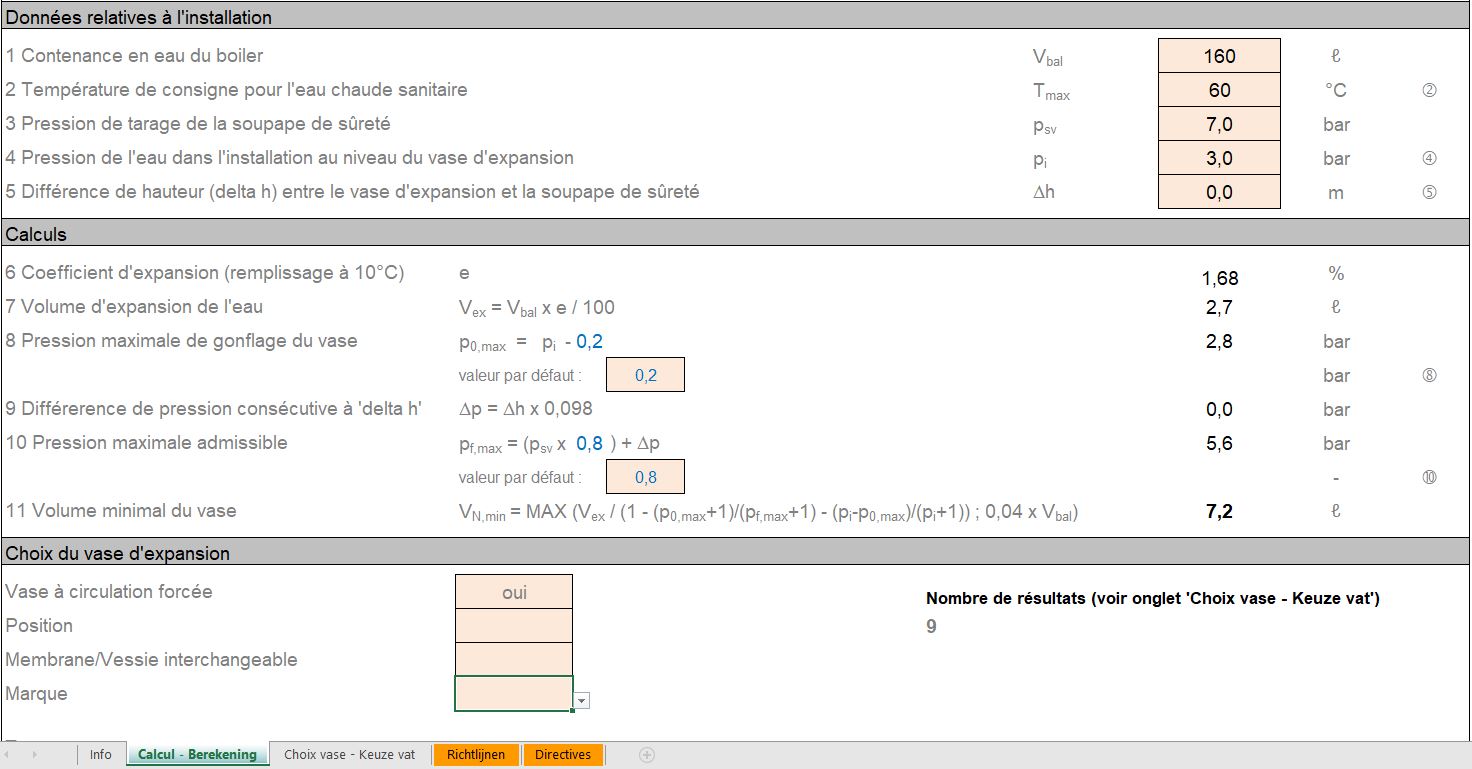 Calcul du volume d'un vase d'expansion ! 