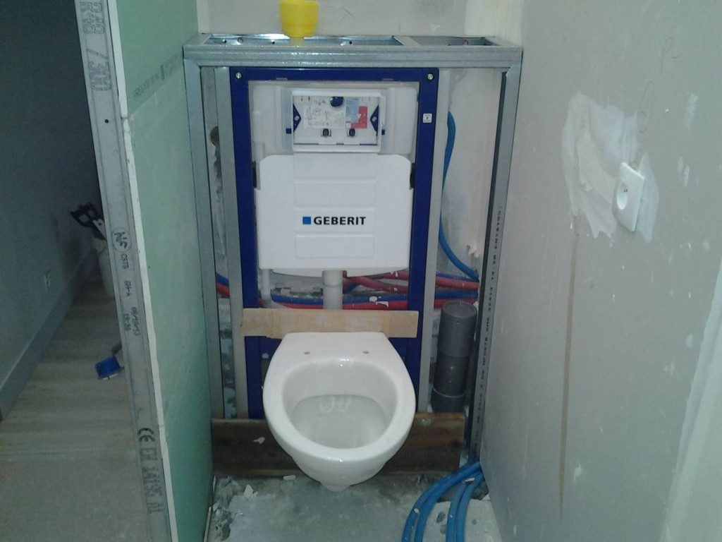 Pose de cuvette provisoire