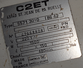 Plaque signalètique