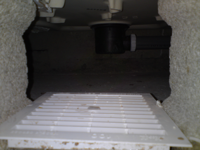 vue sous le receveur