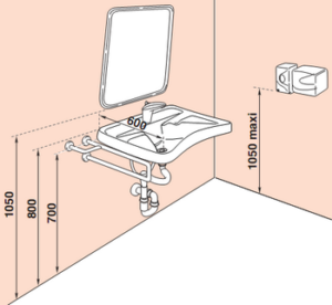 Lavabo et miroir PMR
