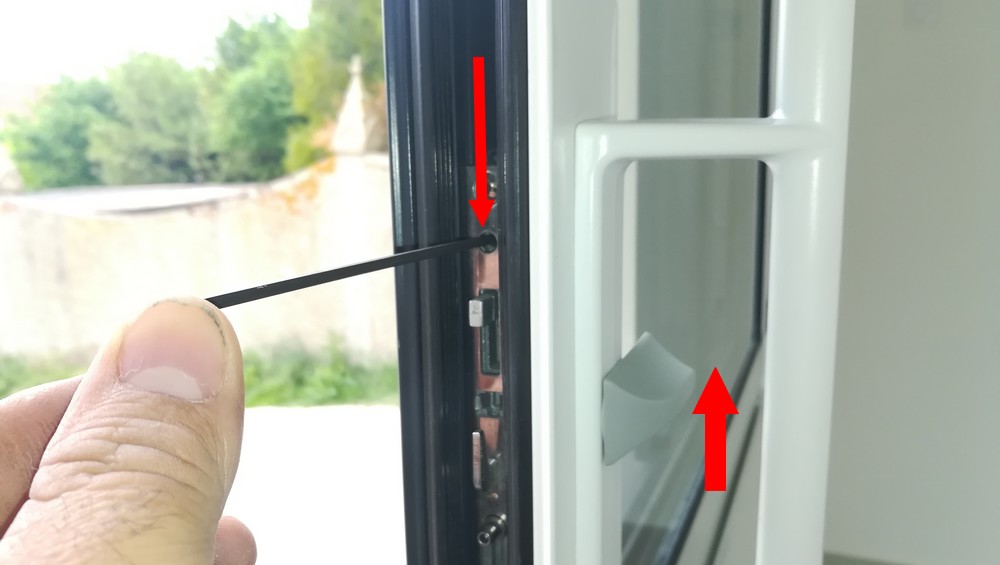 Poignée en position démontage