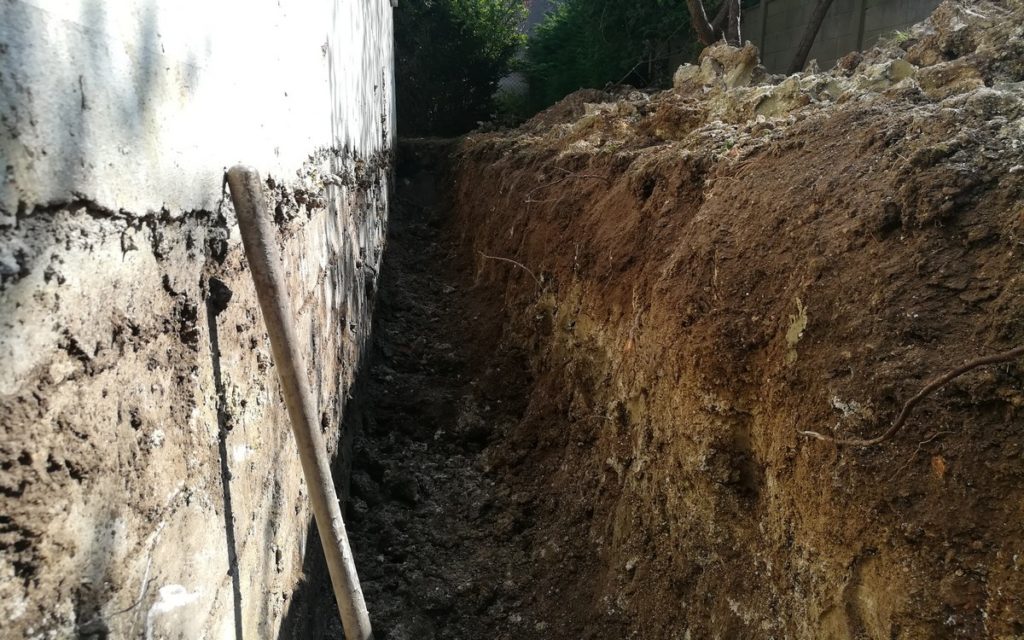 Tranché avant étanchéification