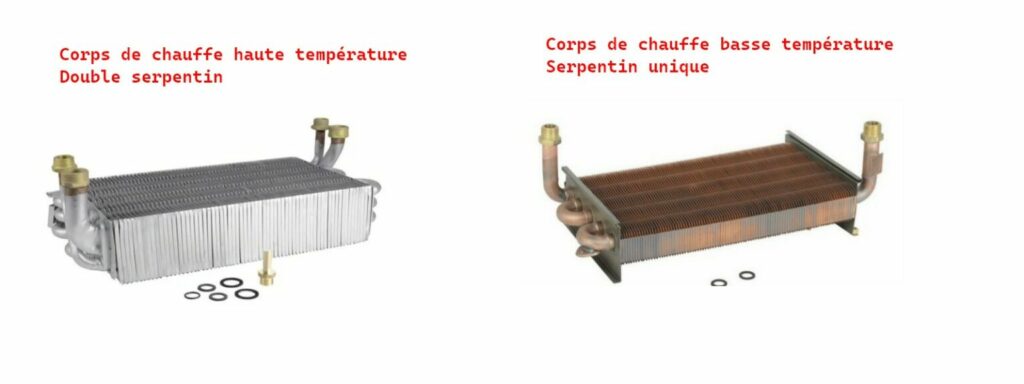 Corps de chauffe haute et basse température