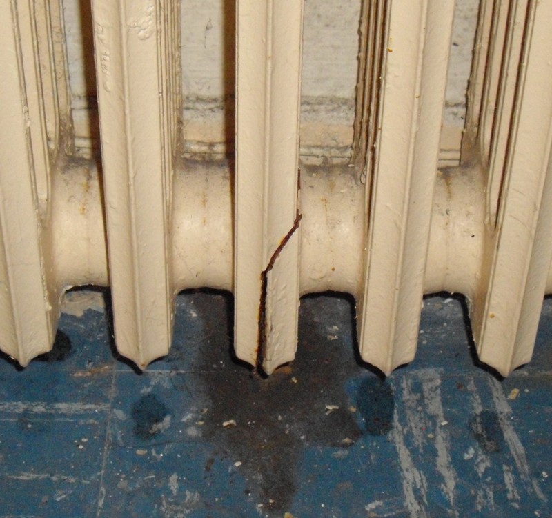 Radiateur cassé par le gel